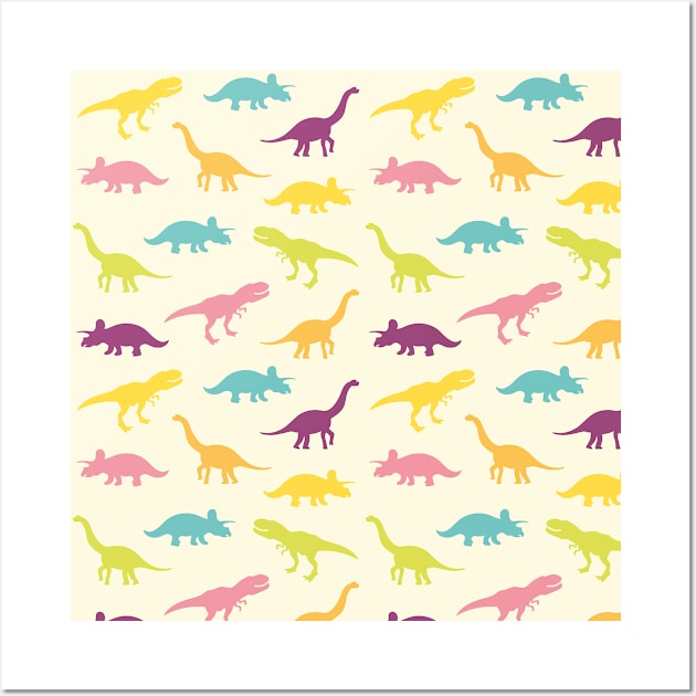 Assorted Illustrated Dinosaurs Wall Art by bluerockproducts